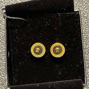 VERSACE ENAMEL MEDUSA STUD EARRINGS